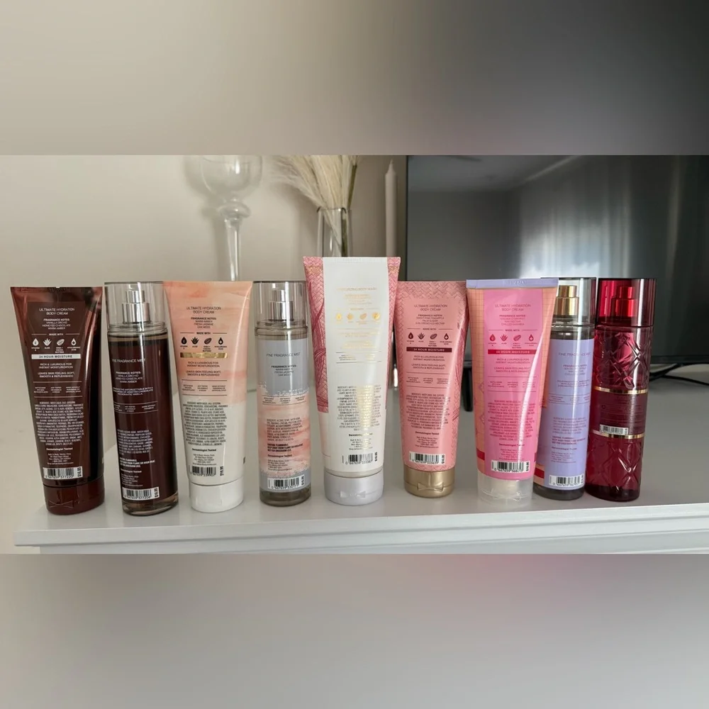 Bath & Body Works 9 Piece Bundle! Body Crème, Lotion, Wash, Spray - New/Unused! - Picture 2 of 2